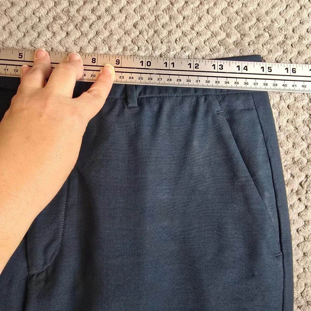 Gucci Uniform Staff Pants Men's 46‎ Blue Lana Wool Mohair Flawed As Is Trousers